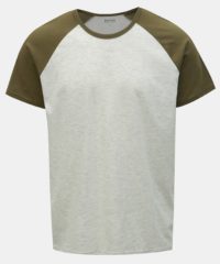 Zeleno-šedé žíhané basic tričko Burton Menswear London