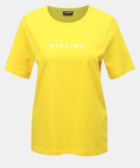 Žluté tričko s potiskem Noisy May Offline